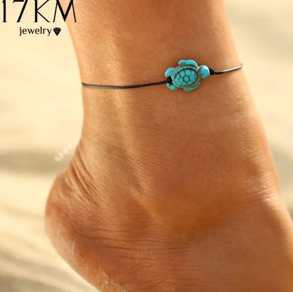 Turquoise Color Turtle Anklet Beach Feet A… - Picture 2 of 6